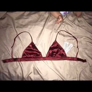 Red silky Forever21 bralette